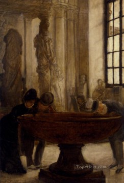 James Tissot Painting - At The Louvre James Jacques Joseph Tissot